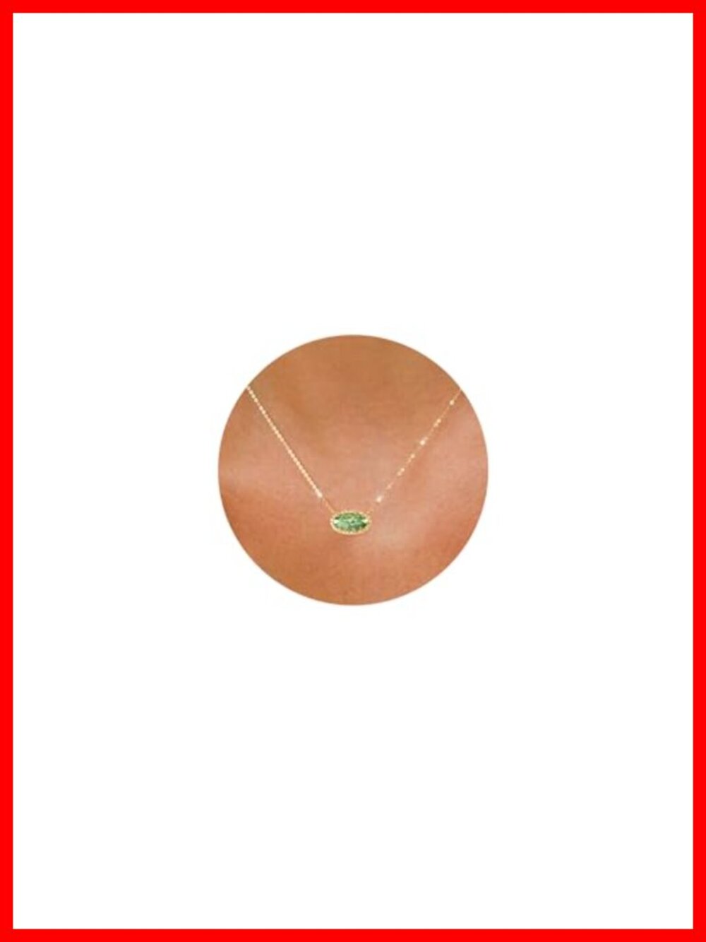 14K Gold Plated Brass Oval Druzy Pendant Necklace for Women Dainty Layering